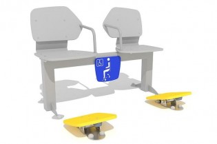 Zestaw podwójny ławka z ruchomymi platformami 2